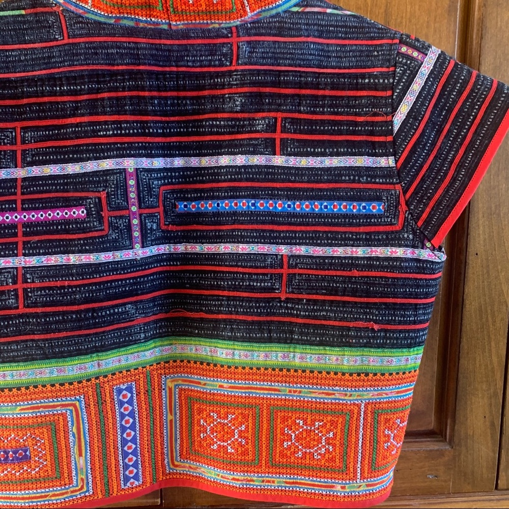 Patchwork Open Front Cropped Top Small - Picture 8 of 11